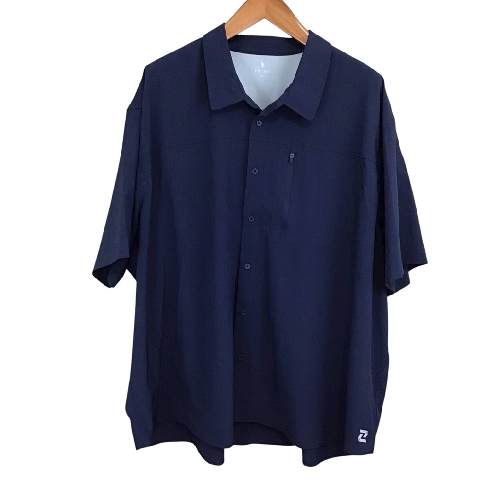 Zelos Navy‎ Blue Men's Hybrid Performance Shirt 4X Button Up